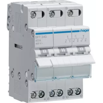 Hager SFT340 Comutador modular I-0-II 3P 40A 400V AC