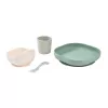 Beaba Conjunto de alimentação para bebé em silicone com base de sucção - verde salva (913603)
