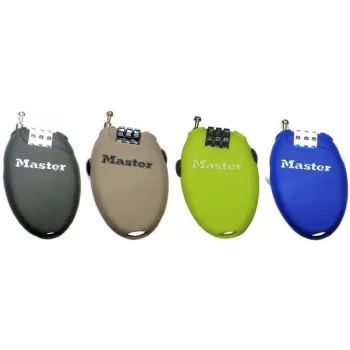 Master Lock 4603EURD Cadeado de cabo com combinação e cabo retrátil, preto