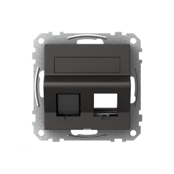Schneider Electric Exxact moldura para tomada de dados Actassi/Keystone oblíqua antracite