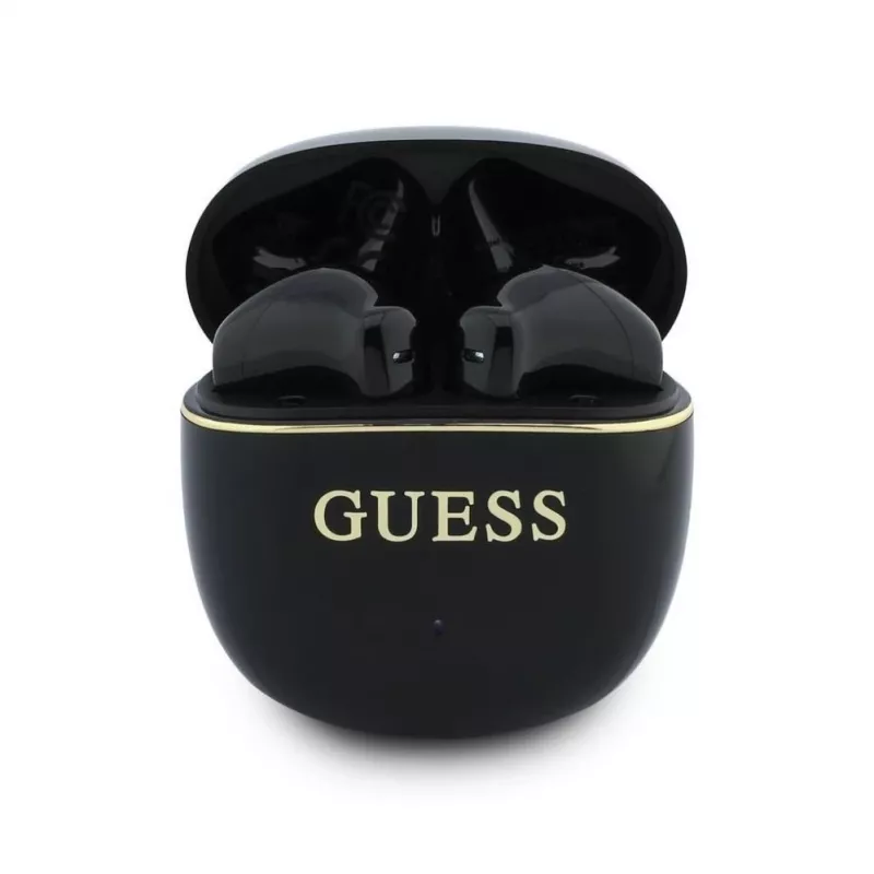 GUESS Auscultadores TWS Classic Glossy Gold Line Preto