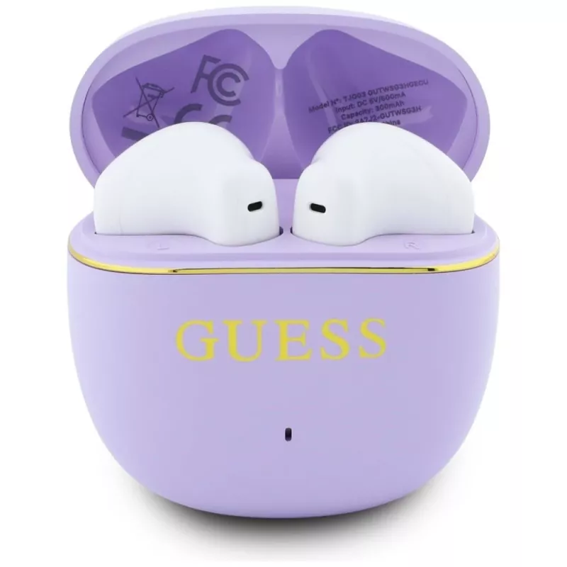 GUESS Auscultadores TWS Classic Glossy Gold Line - Lilás