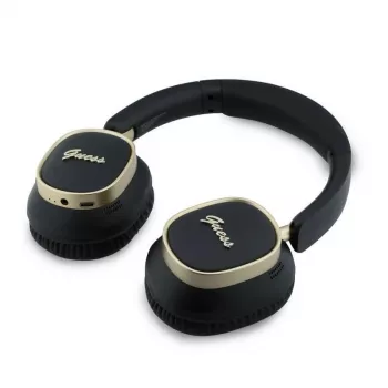 Guess Auscultadores Bluetooth Over-Ear ENC Rectangle Metal Script Preto