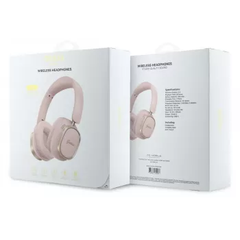 Guess Auscultadores Bluetooth Over-Ear ENC Rectangle Metal Script Rosa