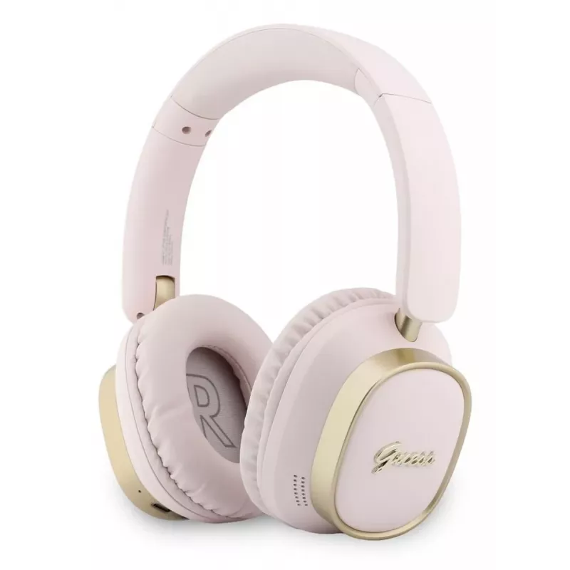 Guess Auscultadores Bluetooth Over-Ear ENC Rectangle Metal Script Rosa