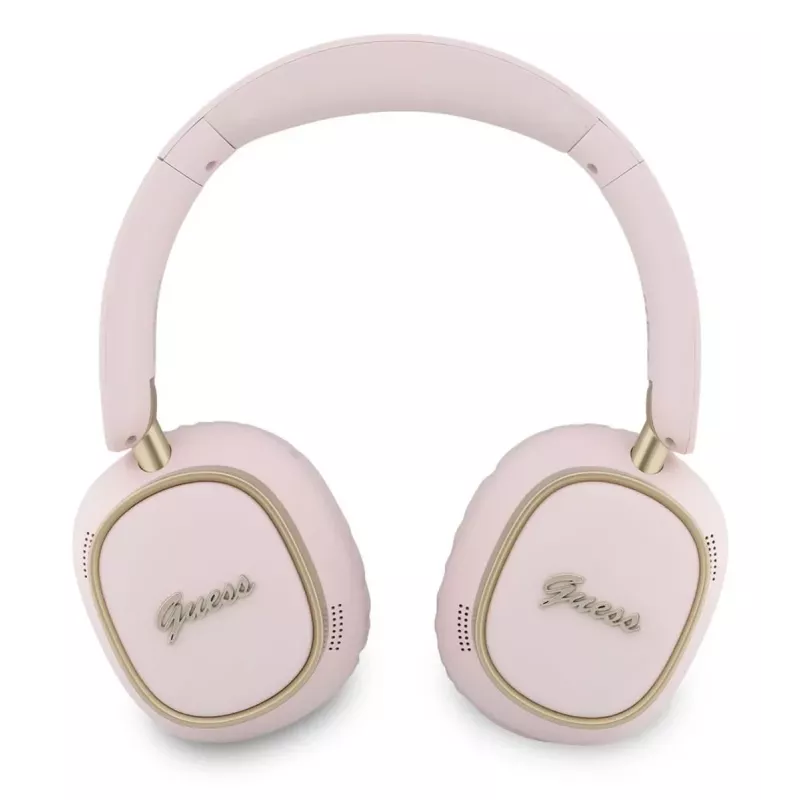 Guess Auscultadores Bluetooth Over-Ear ENC Rectangle Metal Script Rosa