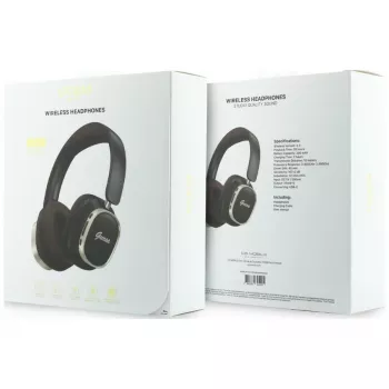 Guess Auscultadores Bluetooth Over-Ear ENC Rectangle Metal Script Castanho