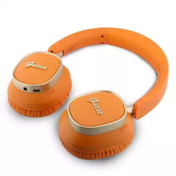 Guess Auscultadores Bluetooth On-Ear Rectangle Metal Script Laranja