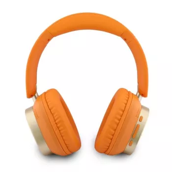 Guess Auscultadores Bluetooth On-Ear Rectangle Metal Script Laranja