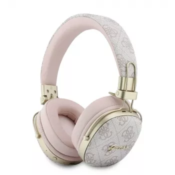 Guess Auscultadores Bluetooth Over-Ear ENC Metal 4G Script Logo Rosa