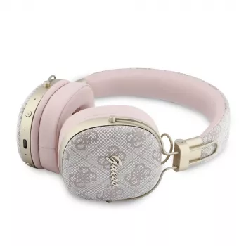 Guess Auscultadores Bluetooth Over-Ear ENC Metal 4G Script Logo Rosa