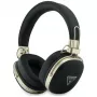 Guess Auscultadores Bluetooth Over-Ear com ENC, Logo Triangular Metálico Granulado, Preto