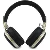 Guess Auscultadores Bluetooth Over-Ear com ENC, Logo Triangular Metálico Granulado, Preto