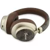 Guess GUE005457 Auscultadores Bluetooth Over-Ear com ENC, Castanho, Design Gold Script Metal