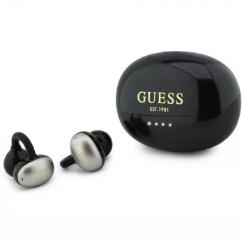 Guess Auscultadores Bluetooth Estéreo Open-Wearable com Acabamento Metálico, Peças Eletrogalvanizadas e Logo Clássico Preto