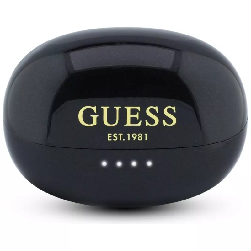 Guess Auscultadores Bluetooth Estéreo Open-Wearable com Acabamento Metálico, Peças Eletrogalvanizadas e Logo Clássico Preto