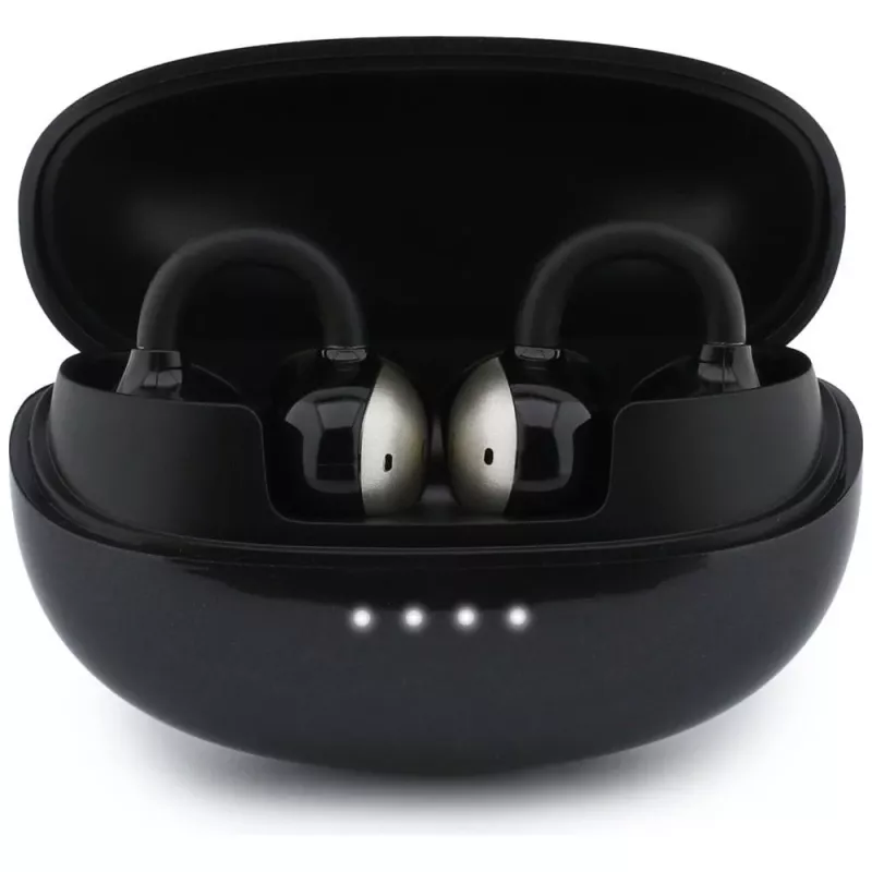 Guess Auscultadores Bluetooth Estéreo Open-Wearable com Acabamento Metálico, Peças Eletrogalvanizadas e Logo Clássico Preto