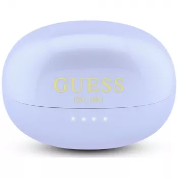 GUESS Auscultadores Sem Fios Open-Ear com Acabamento Metálico e Peças Eletrogalvanizadas, Logo Clássico, Lilás