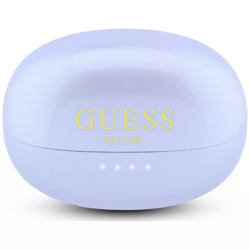 GUESS Auscultadores Sem Fios Open-Ear com Acabamento Metálico e Peças Eletrogalvanizadas, Logo Clássico, Lilás