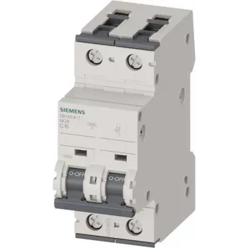 Siemens 5SY45107 MCB 1+N Pol C 10A 10kA 230V Disjuntor de Proteção de Linha para Calha DIN