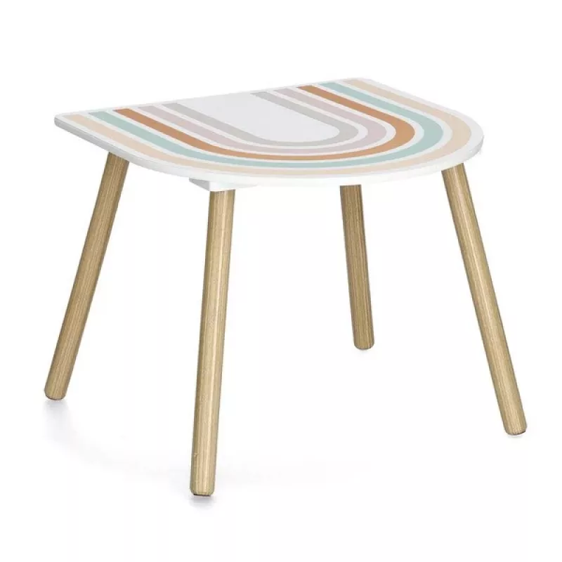 Zeller Present 13536 Conjunto de Móveis para Crianças - Mesa e 2 Cadeiras, Branco/Madeira Natural, MDF, a partir dos 3 anos