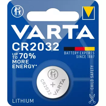 Pilha de botão de lítio VARTA Electronic CR2032, 3V, 230 mAh, caixa master com 100 unid.