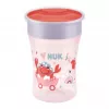 Copo de treino NUK Magic Cup 230 ml vermelho com rebordo para beber 360° para crianças a partir dos 8+ meses, à prova de fugas, sem BPA, lavável na máquina de lavar louça