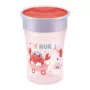 Copo de treino NUK Magic Cup 230 ml vermelho com rebordo para beber 360° para crianças a partir dos 8+ meses, à prova de fugas, sem BPA, lavável na máquina de lavar louça