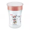 Copo de treino NUK Disney Mickey Mouse Magic Cup 230ml vermelho com rebordo para beber 360°