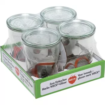 Frasco de conserva WECK 0,75L conjunto de 4 - frascos de vidro transparente
