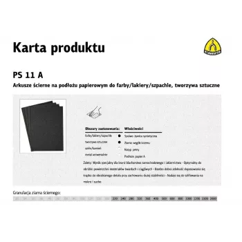 Klingspor PS 11 A Lixa de água e seca, P1500, 50 folhas
