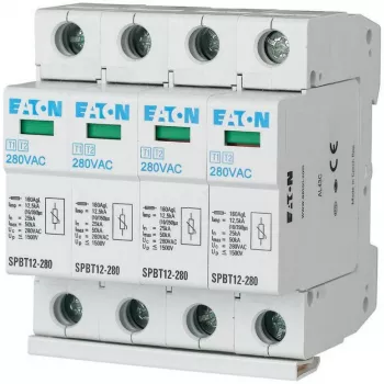 EATON SPBT12-280/4 Dispositivo de proteção contra sobretensões tipo 1+2 4 polos 12,5kA 1,5kV TN/TNS