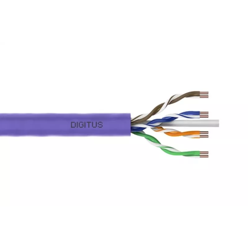 DIGITUS Cabo de Instalação Cat.6 U/UTP B2ca, AWG23/1, LSOH, 500m, Lilás, Rolo