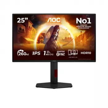 AOC Gaming 25G4ZR - monitor Full HD 25 polegadas, 260 Hz overclock, 1 ms, compatível com G-Sync, HDR10 (1920x1080, 2x HDMI 2.0, DP 1.4) preto/vermelho