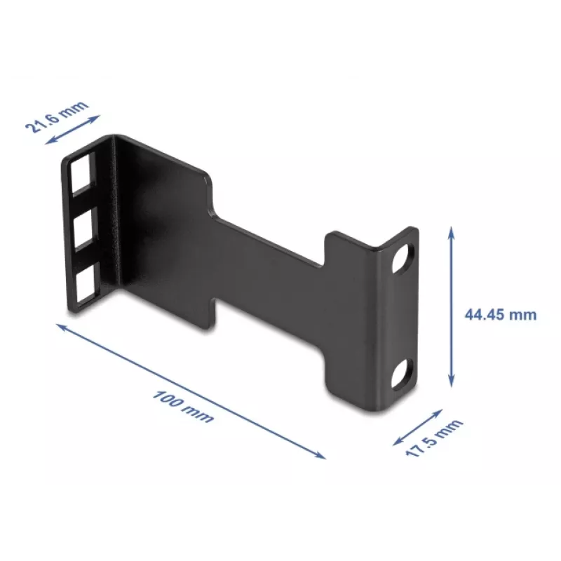 Conjunto de montagem adaptador de extensão de profundidade para rack de servidor Delock para prolongar a profundidade de instalação até 10 cm 1U preto