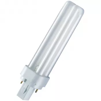 Lâmpada fluorescente compacta OSRAM DULUX D 18W/830 G24d-2, branco quente