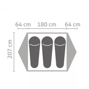 Tenda Salewa Latitude III 3 Pessoas - Cactus/Cinzento