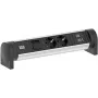 Régua de tomadas de secretária Bachmann 708.001 CYCLE 2x Schuko CEE7/3 com interruptor, cabo de 2m, alumínio/preto