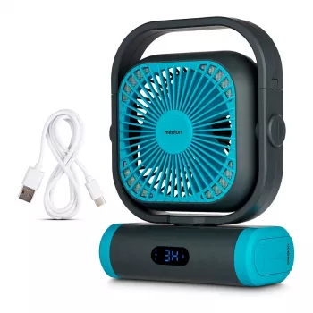 Ventilador de campismo MEDION LIFE E10 TF (MD 12065) cinzento/azul