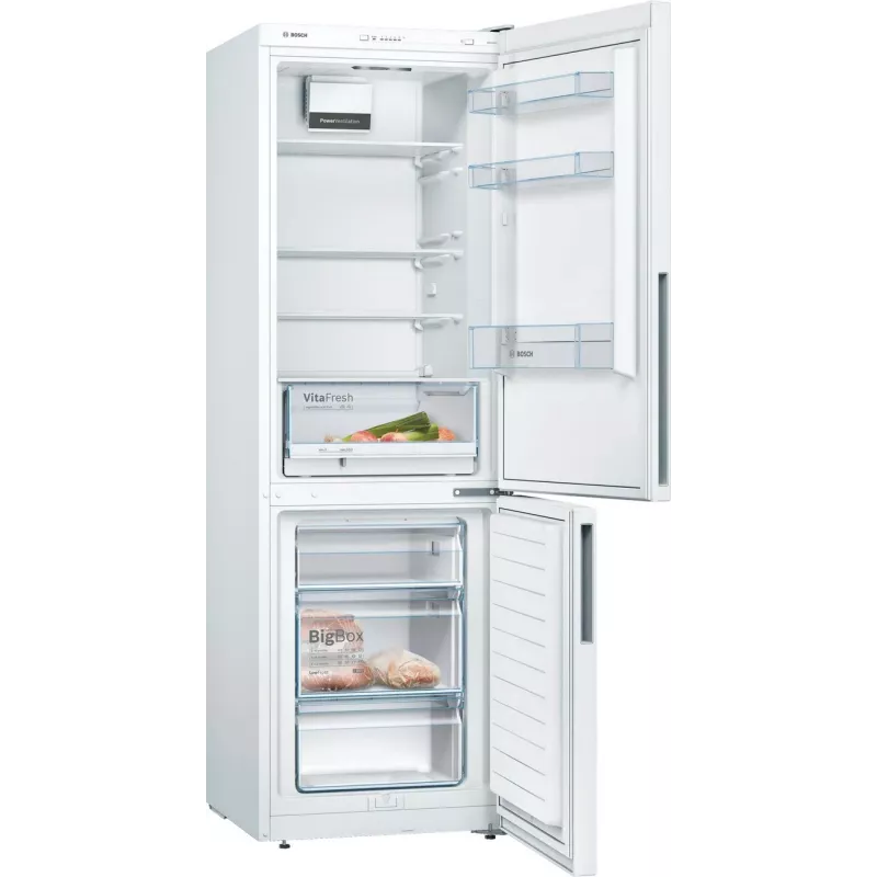 Combinado frigorífico-congelador Bosch KGV362WEAS, branco, 308 L de capacidade útil total, classe energética E