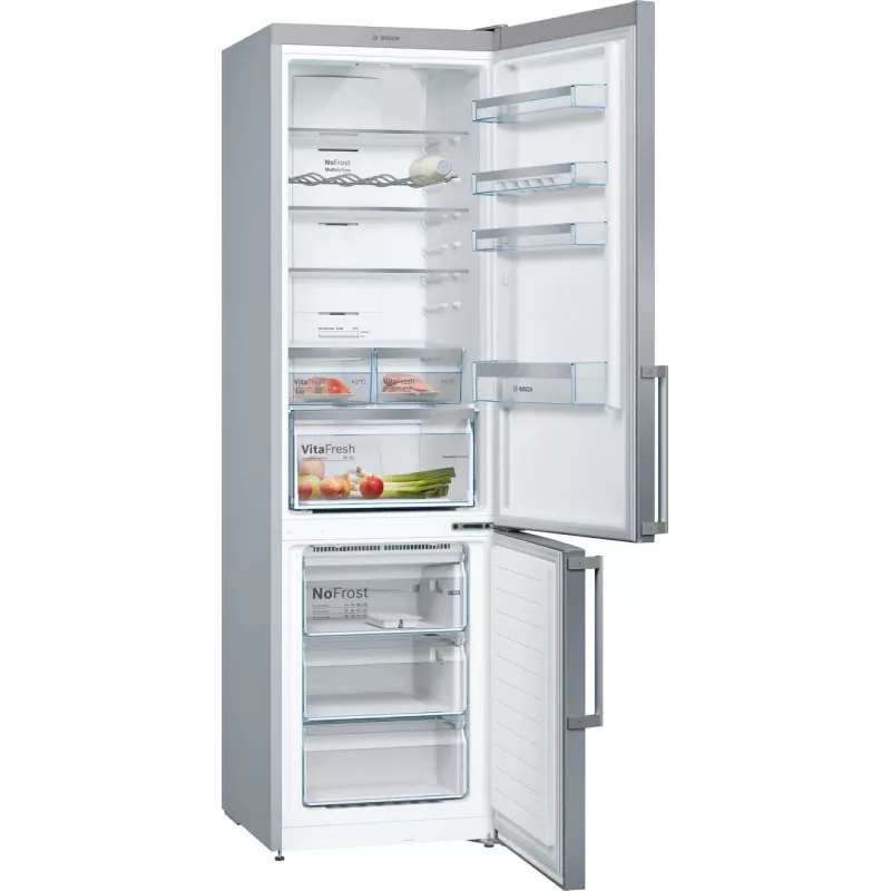 Combinado frigorífico-congelador Bosch KGN397LEQ com NoFrost, VitaFresh, 363 l, aspeto inox, classe de eficiência energética E