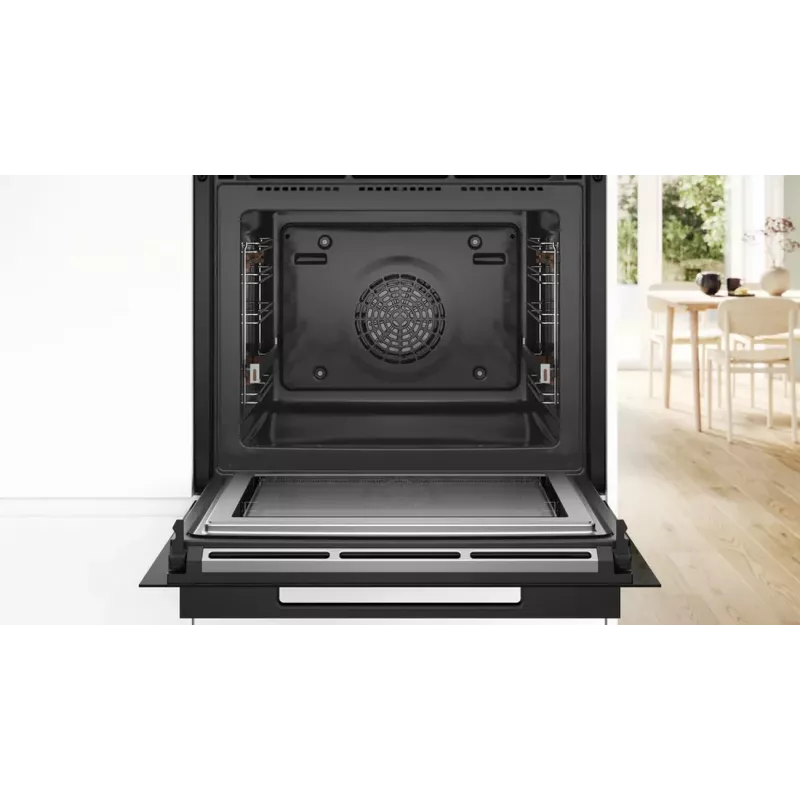 Forno micro-ondas encastrável Bosch HMG976KB1 Series 8 com apoio de vapor, 71 l, preto