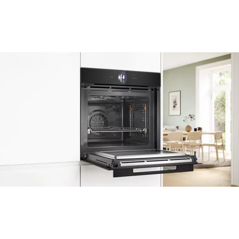 Forno micro-ondas encastrável Bosch HMG976KB1 Series 8 com apoio de vapor, 71 l, preto