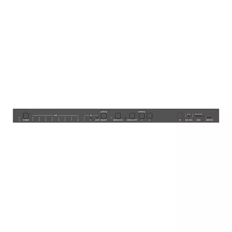 Splitter HDMI 2.1 2x8 PureLink - 48Gbps com scaler e extração de áudio