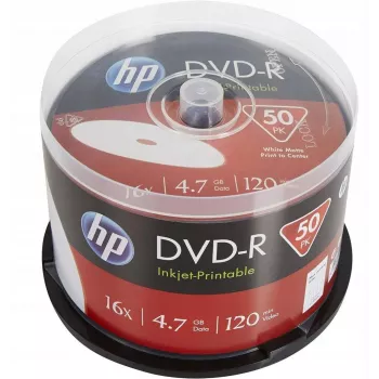 Verbatim HP imprimível a jato de tinta DVD-R spindle (50 discos) - 16x, 4.7 GB, AZO Dye, superfície branca imprimível