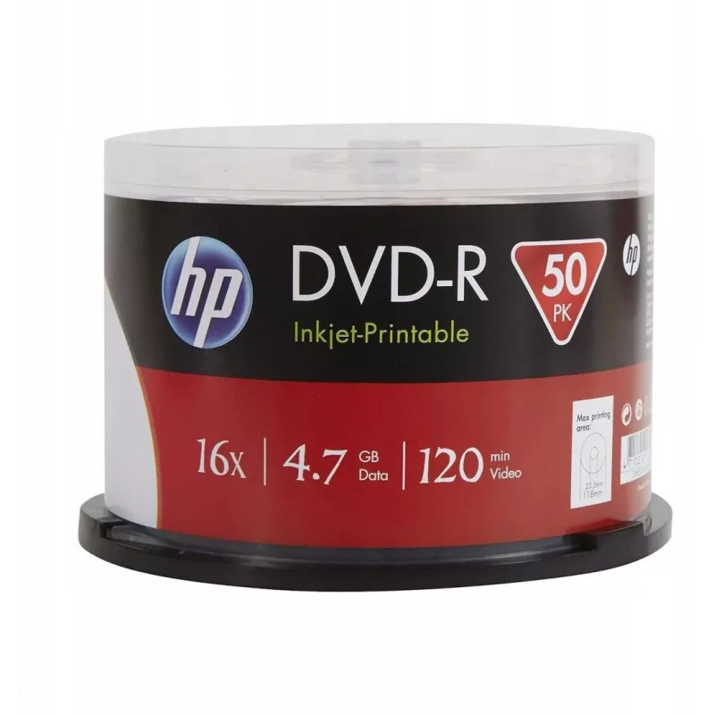 Verbatim HP imprimível a jato de tinta DVD-R spindle (50 discos) - 16x, 4.7 GB, AZO Dye, superfície branca imprimível