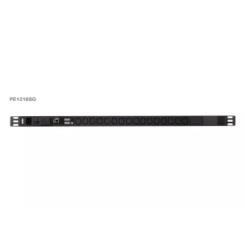ATEN PE1216SG PDU com medição e proteção contra sobretensões, IEC C20 para 16x C13, montagem em rack 1U, 16A, 200-240V