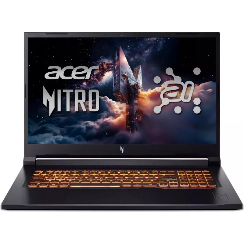 Portátil gaming Acer Nitro V 17 AI - AMD Ryzen 5 240, 17,3 polegadas FHD 144Hz, 16GB DDR5, 512GB SSD, GeForce RTX 5050, sem OS, Obsidian Black