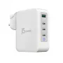 Carregador J5CREATE 130W GaN USB-C de 4 portas - UK branco cinzento