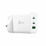 Carregador J5CREATE 65W GaN USB-C de 3 portas UK branco